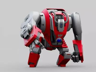 BATTLE GORILLA BOT  RIGGED 3D model