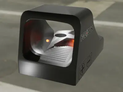Holosun HS407K X2 Red Dot Reflex Sight Low-poly 3D model