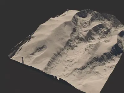 High Detailed Mountain - LIDAR 3D model
