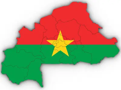 3d Political Map of Burkina Faso 3D model