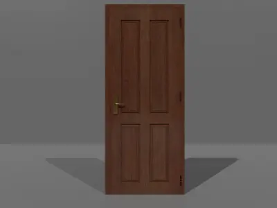 Wooden Door 3D model 3