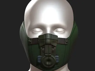 Gas mask fabric futuristic protection isolated  Low-poly 3D model