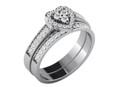 Light Weight White Gold Diamond Ring DR-6723 3D print model