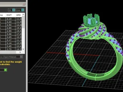 Beautiful gold silver Ring 3D print model