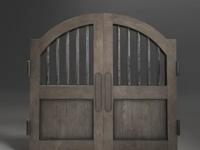 Old Western Door Free low-poly 3D model