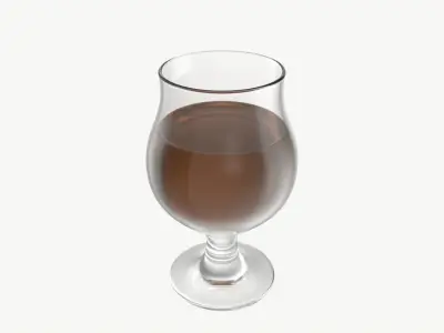 Beer glass with foam 07 3D model