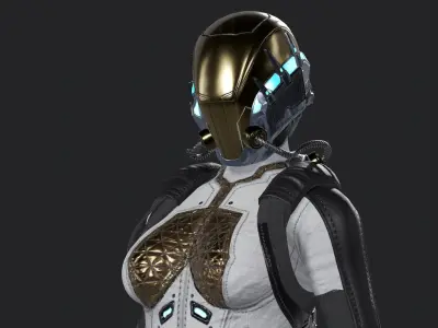 Space Girl Low-poly 3D model