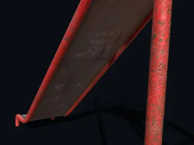 Old metal slide Low-poly 3D model
