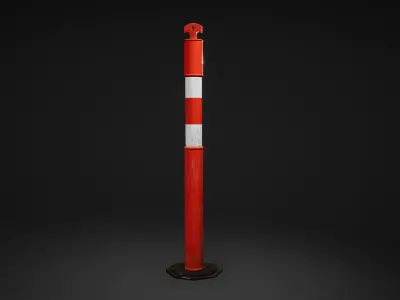 Barriers Game Ready pole Low-poly 3D model