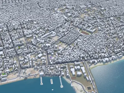 Mogadishu Somalia 35km Low-poly 3D model
