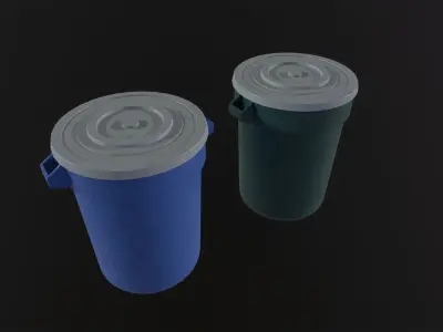 Trash Can 3D Model Low-poly 3D model