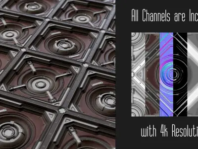 SciFi Panel PBR Materials Vol 01 Texture