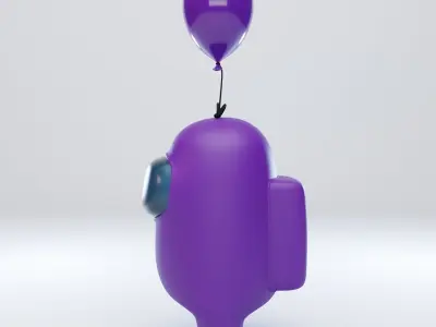 Among Us Mini Balloon Character 3D model