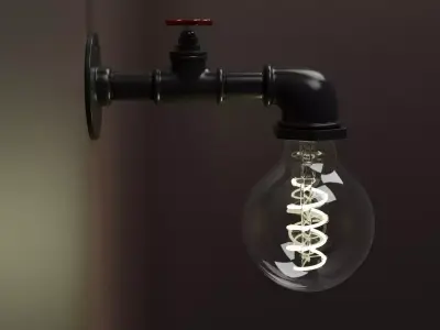 Sconce industrial light bulb wall 3D model