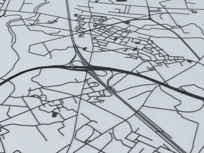Tainan City  Road Network and Streets 3D model