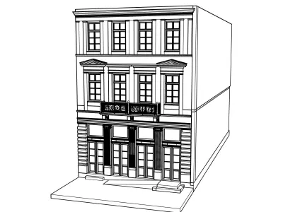 Neoclassical Building Facade 3D model