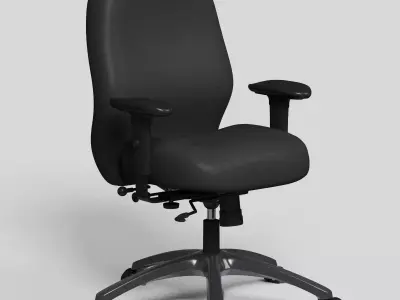 Black Office Chair high def rev-02 Low-poly 3D model