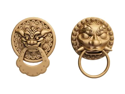 Chinese knocker Low-poly 3D model