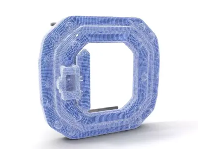 Futuristic Door Frame Model Pack with Metallic Details Low-poly 3D model