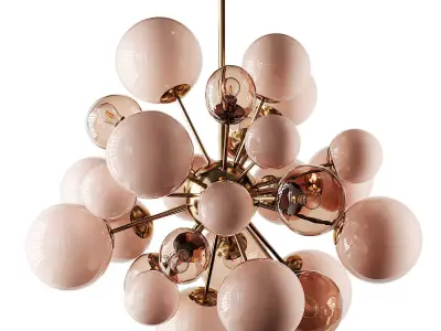 Clear and Opaque Pink Blush Sputnik Chandelier Italy 3D model