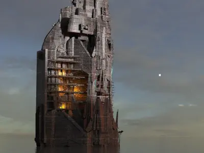 Dark Alien Observatory Tower  3D model
