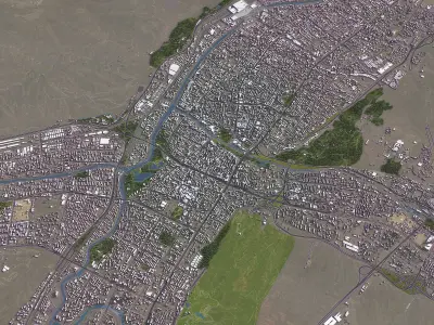 Xining - 3D City Model Low-poly 3D model