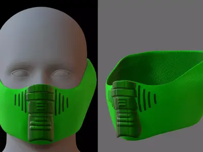 Gas mask helmet 3d model scifi Low-poly  Low-poly 3D model 281
