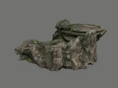Ladder 2 rock Low-poly 3D model