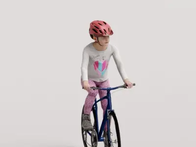 Humano Girl riding a bike 1019 3D model