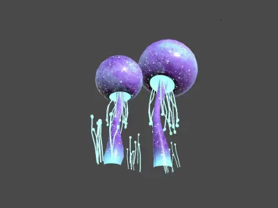 Fantasy Mushroom E06 Purple - Scene Backdrop Design Low-poly 3D model