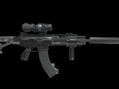 SS2 RZ1 - Assault Rifle Low-poly 3D model