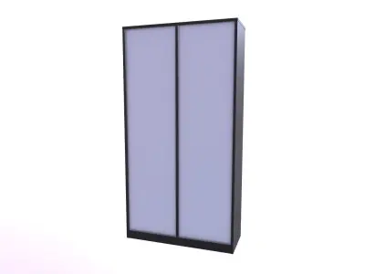 Wardrobe With Door And Shelfs In Wenge 3D model