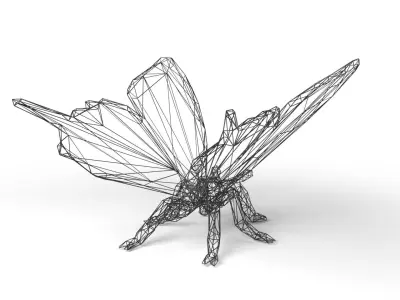 Butterfly Wireframe Low-poly 3D model