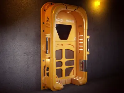Gate Scifi PBR Low Poly Low-poly 3D model