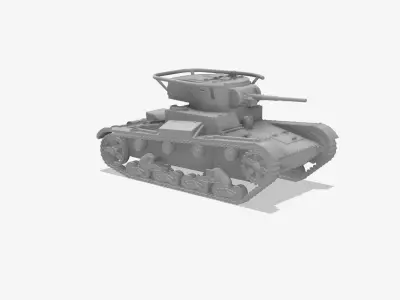 T-26 Mod 1933 - Light tank - 1-100 scale 3D print model