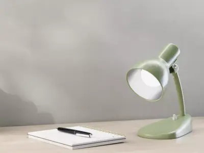Kandem Bedside Lamp Green - PBR metal desk lamp 3D model