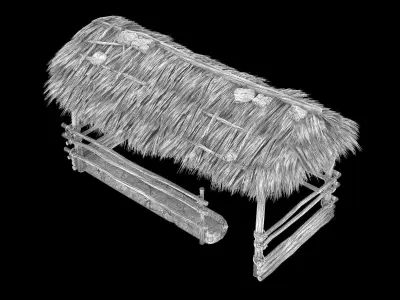 Straw shed - Stables 02 3D model