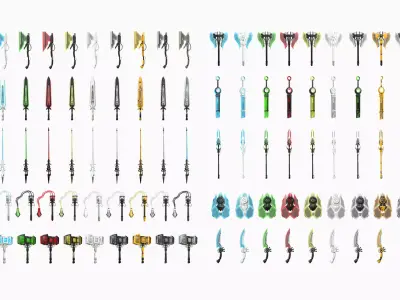 100 SciFi Weaponry Super Collection - Sci Fi Weapon Design 3D Model Pack