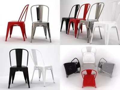 A-chair copper dining chair 3D model