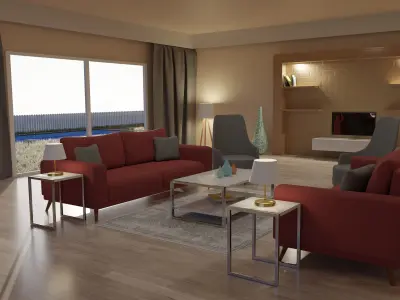 Interior Room Scene 3D model