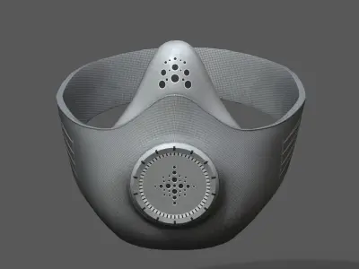 Gas mask protection futuristic fantasy  Low-poly 3D model