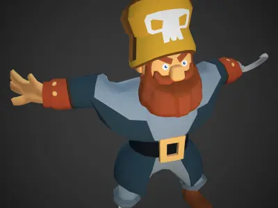 Stylized Pirate - Game ready Free low-poly 3D model