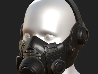 Gas mask black plastic protection isolated scifi  Low-poly 3D model