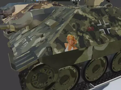 Jagdpanzer 38  Hetzer tanks ww2 german pack  3D model