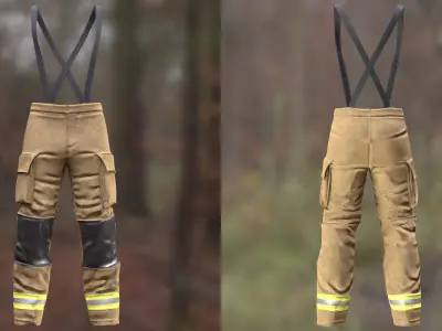 Firefighter Pants 234 - All MH Bodies - UE5 Skeletons - Rigged Low-poly 3D model