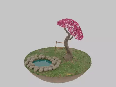 Tranquil Miniature Garden  3D model