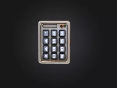 Keypad Security Interface Low-poly 3D model