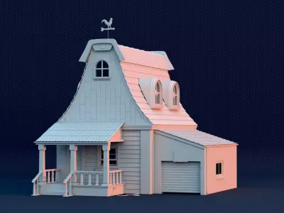 House - RBD ready asset Low-poly 3D model
