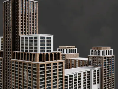 Building04 NewYork-Style Low-poly 3D model