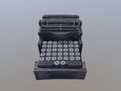 Typewriter Coaster Holder 3D model